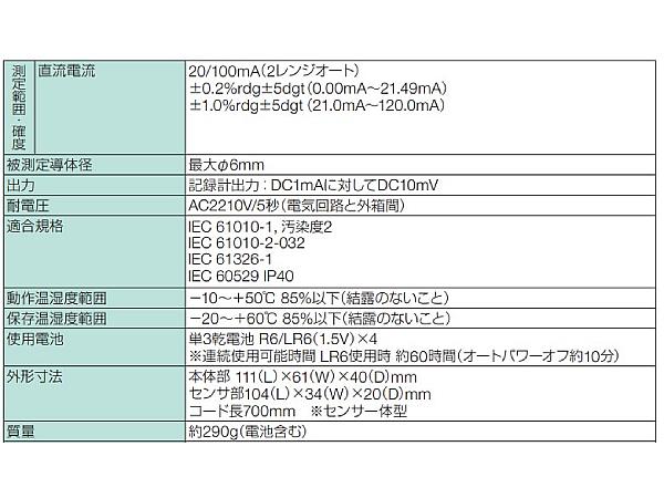 共立電気計器 DCミリアンペアクランプメータ KEW2500